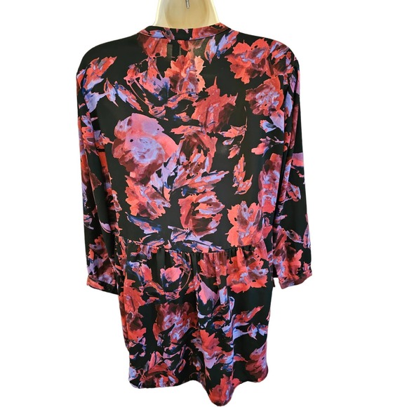 Eight Sixty for A Pea in the Pod floral maternity blouse size large EUC - Picture 2 of 8